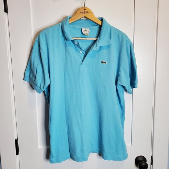Lacoste 5 L Polo Shirt Men's Size Croc Alligator Logo Light Blue Short Sleeve - Picture 2 of 11